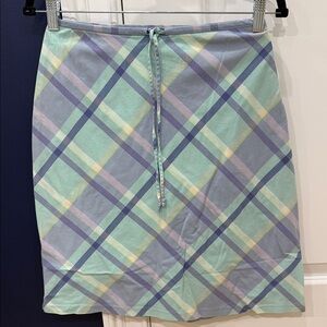 GAP Plaid Skirt in Pastel Blue and Green